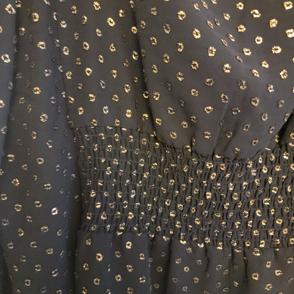 Black blouse with gold pattern - Picture 1 of 6